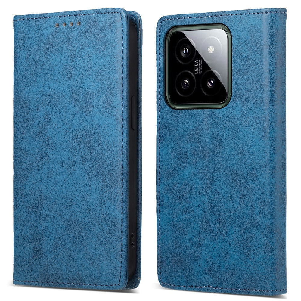 DF-05 Retro RFID Blocking Phone Shell for Xiaomi 14 Case Phone Stand Cover PU Leather Wallet