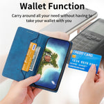 DF-05 Retro RFID Blocking Phone Shell for Xiaomi 14 Case Phone Stand Cover PU Leather Wallet