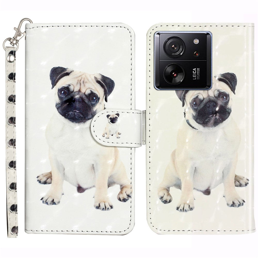For Xiaomi 13T / 13T Pro / Redmi K60 Ultra Case PU Leather 3D Pattern Folio Phone Cover