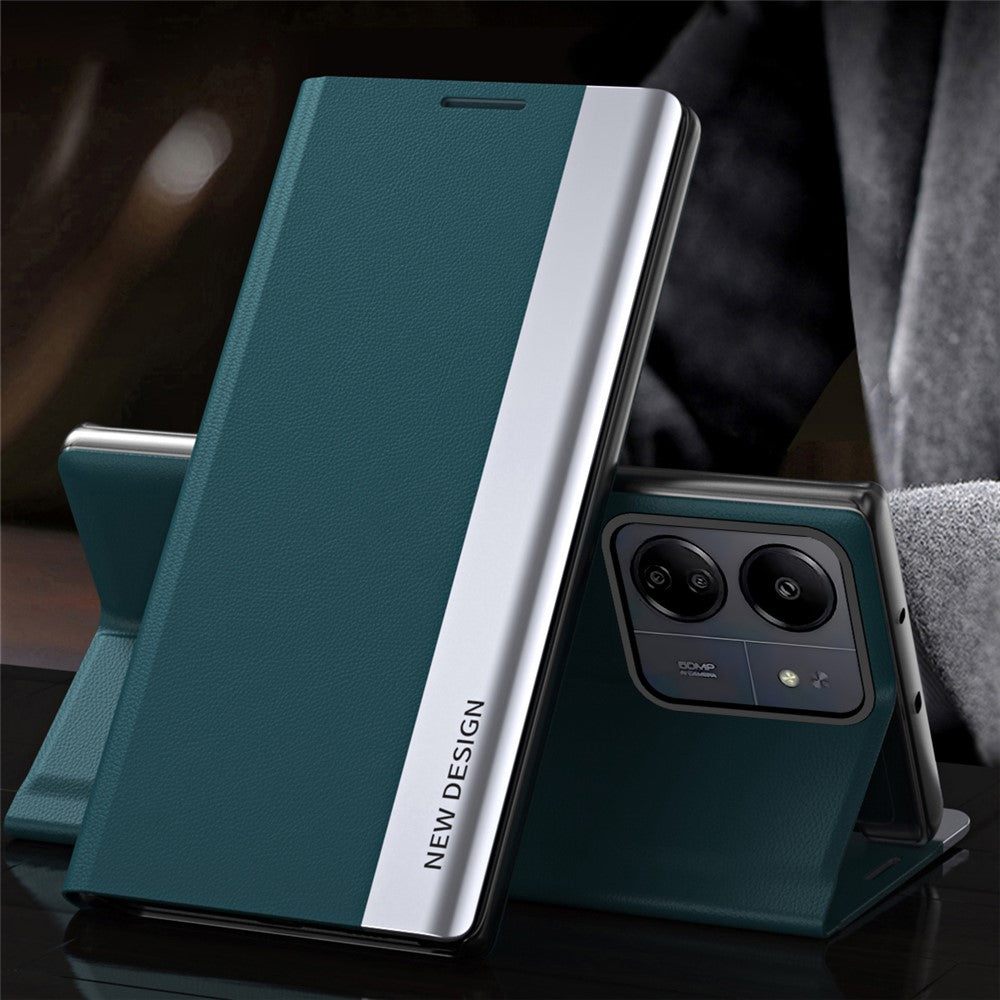 For Xiaomi Redmi 13C 4G / Poco C65 4G Stand Case Electroplating Phone Leather Cover