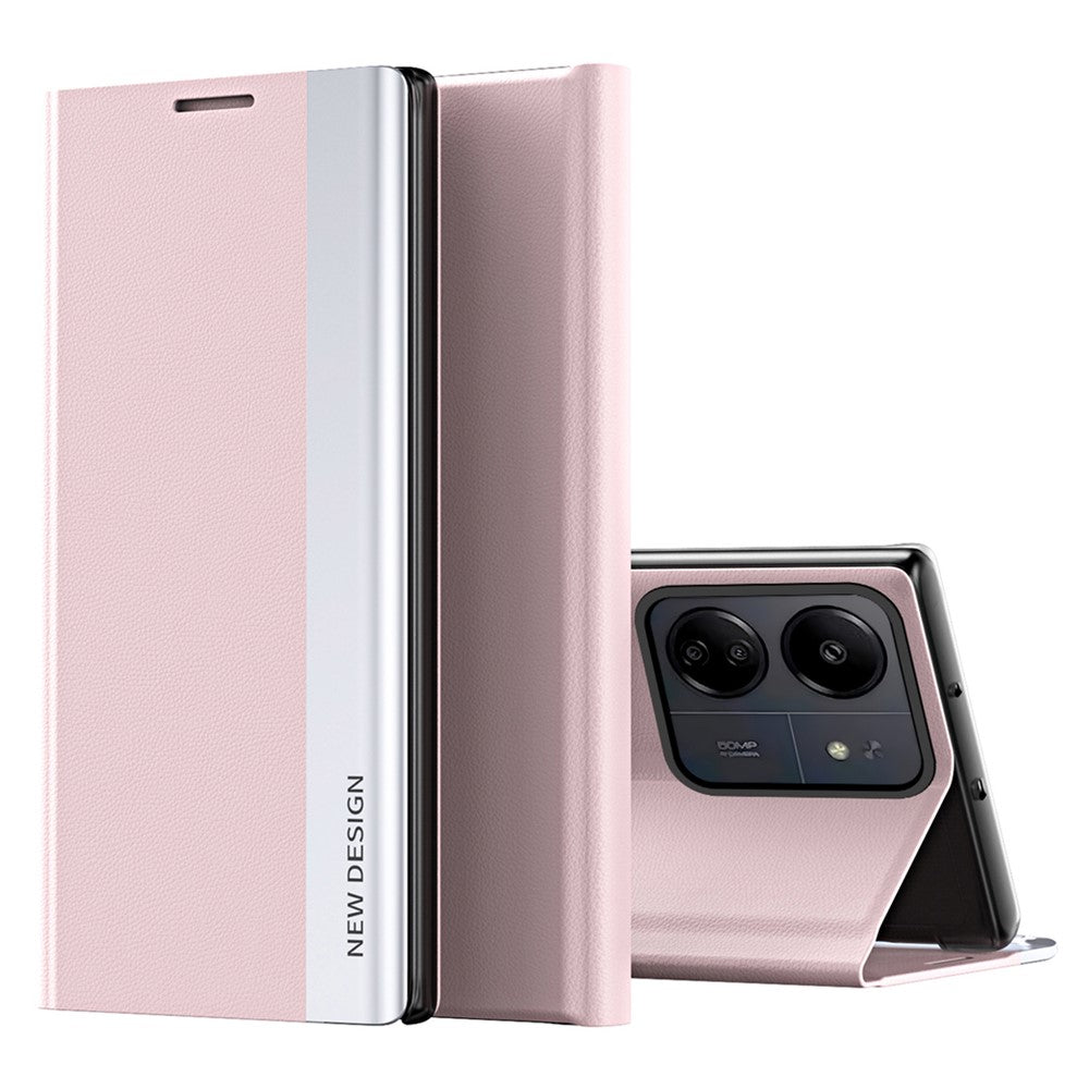 For Xiaomi Redmi 13C 4G / Poco C65 4G Stand Case Electroplating Phone Leather Cover