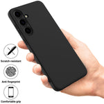 For Samsung Galaxy S24+ Cell Phone Case Liquid Silicone Soft Liner Cover with Strap