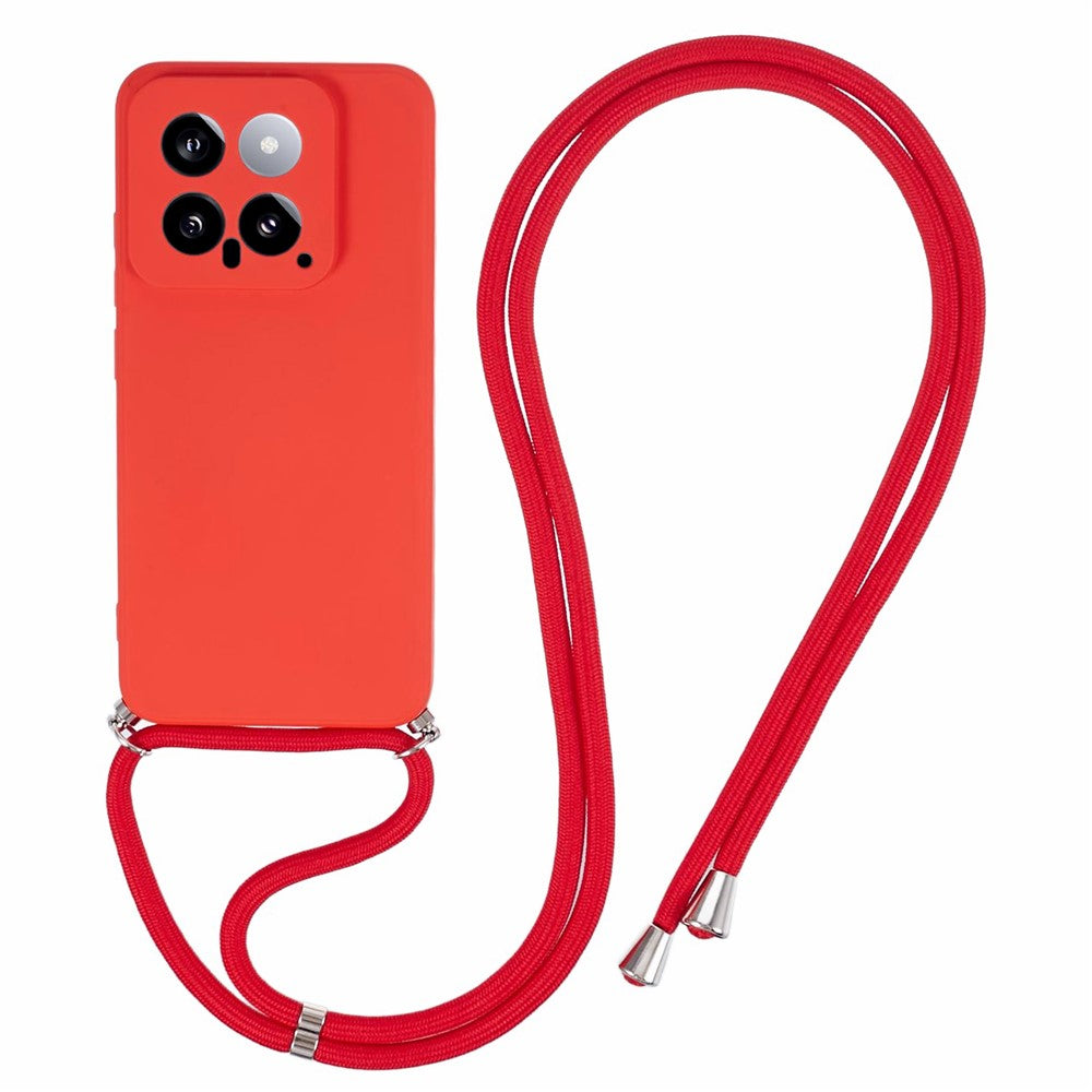 For Xiaomi 14 TPU Phone Case Fiber Inner Lining Protective Cover with Lanyard