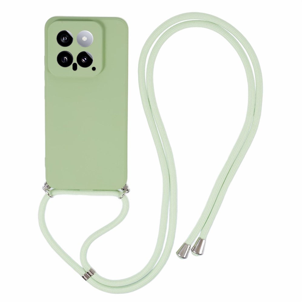 For Xiaomi 14 TPU Phone Case Fiber Inner Lining Protective Cover with Lanyard