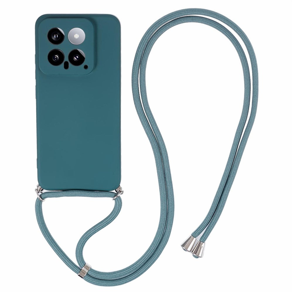 Xiaomi 14 TPU-mobilskal Fiberfoder Skyddande fodral med snodd