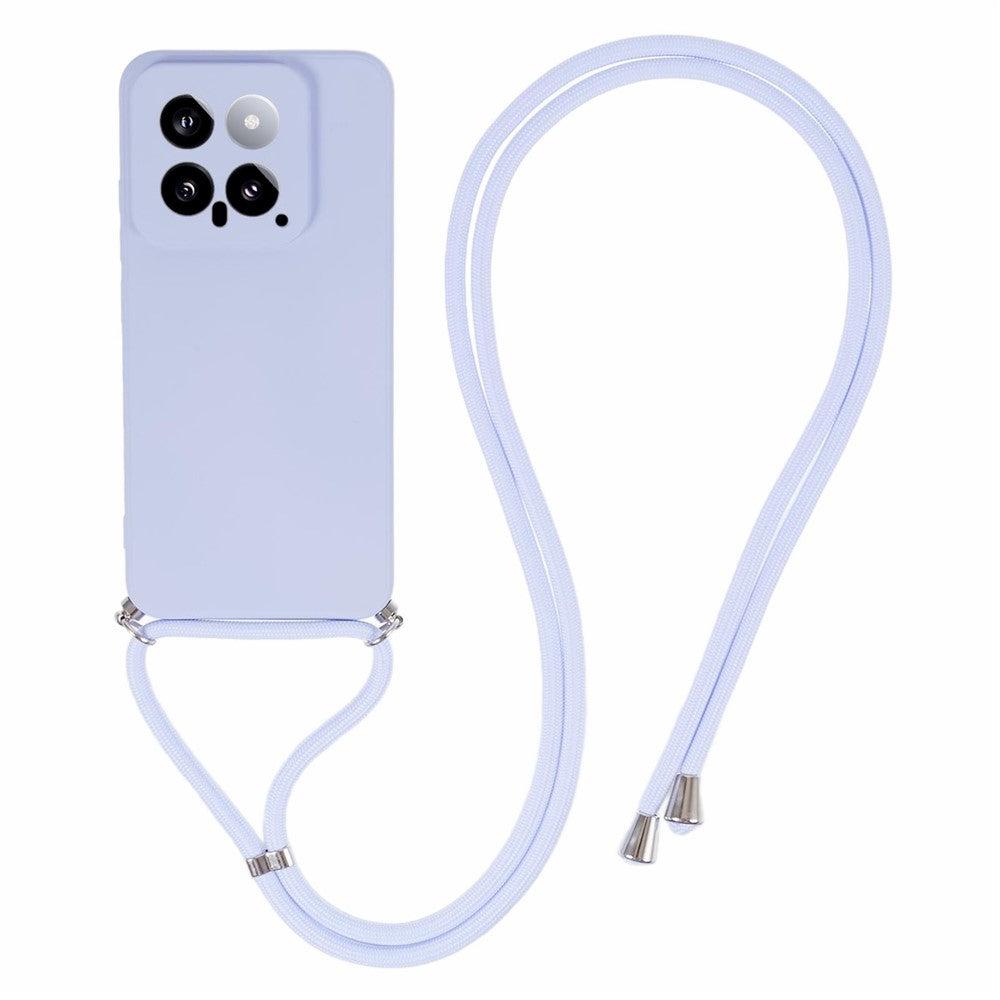 For Xiaomi 14 TPU Phone Case Fiber Inner Lining Protective Cover with Lanyard