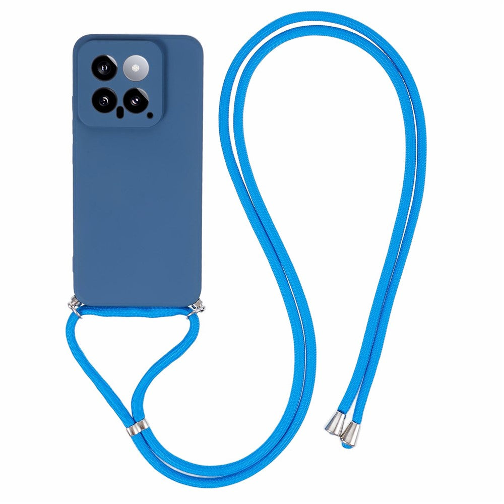 For Xiaomi 14 TPU Phone Case Fiber Inner Lining Protective Cover with Lanyard