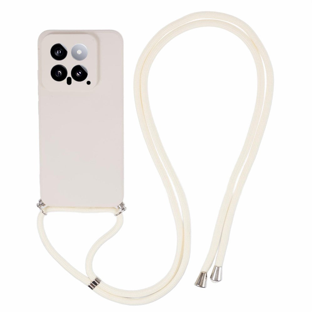 For Xiaomi 14 TPU Phone Case Fiber Inner Lining Protective Cover with Lanyard