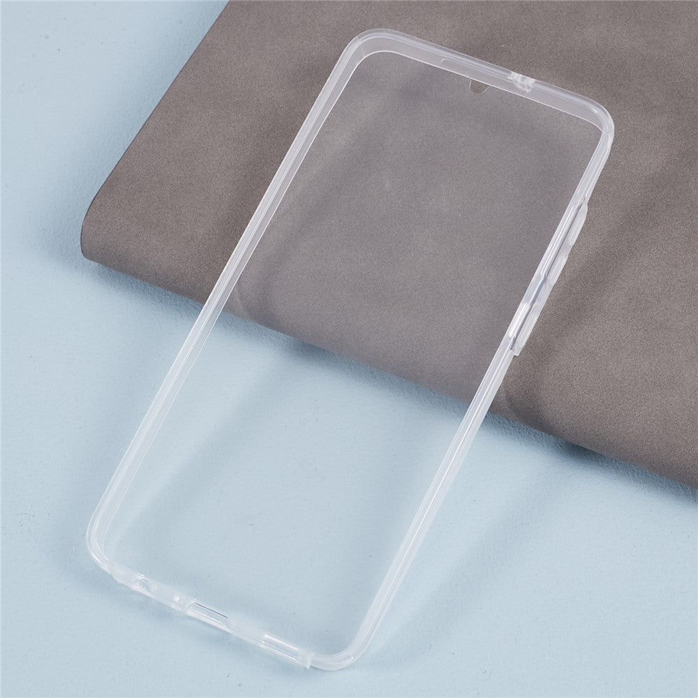 Til Samsung Galaxy A05 4G Gennemsigtigt Telefoncover Ridsefast TPU + Akrylcover med PET Skærmbeskytter