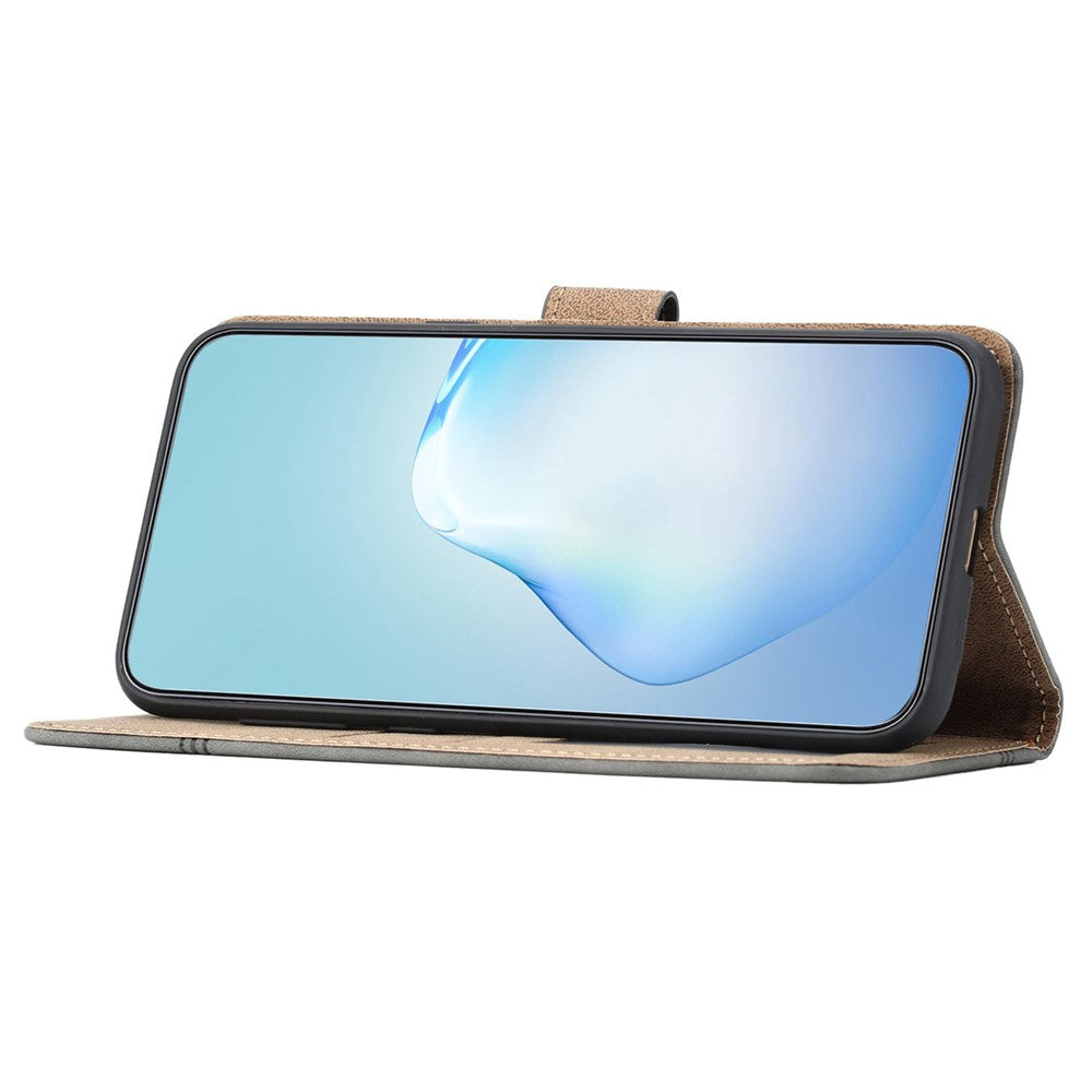 For Xiaomi Redmi 13C 4G / 13C 5G / 13R 5G / Poco C65 4G / Poco M6 5G Anti-Fall Cell Phone Cases Lines Imprinted Leather Cover