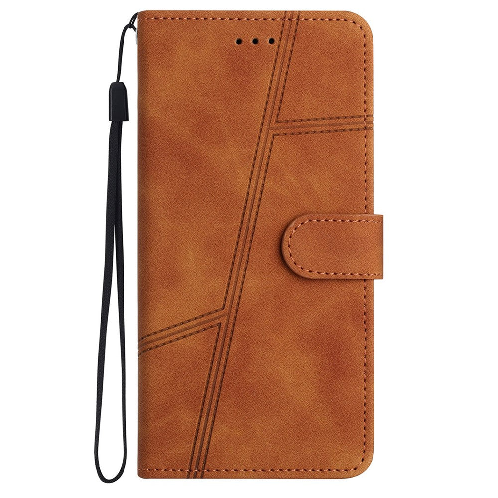 For Xiaomi Redmi 13C 4G / 13C 5G / 13R 5G / Poco C65 4G / Poco M6 5G Anti-Fall Cell Phone Cases Lines Imprinted Leather Cover