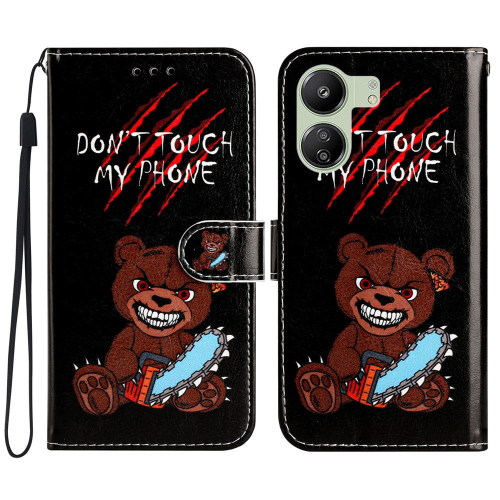 For Xiaomi Redmi 13C 4G / 13C 5G / 13R 5G / Poco C65 4G / Poco M6 5G Case PU Leather Cover with Pattern Printing