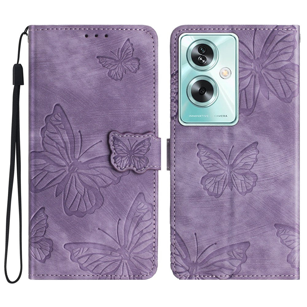 For Oppo A79 5G / A2 5G Folio Cover Imprinted Butterfly PU Leather Wallet Phone Case