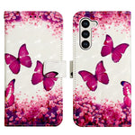 For Samsung Galaxy S24+ Leather Case 3D Pattern Printing Wallet Stand Mobile Cover with Strap