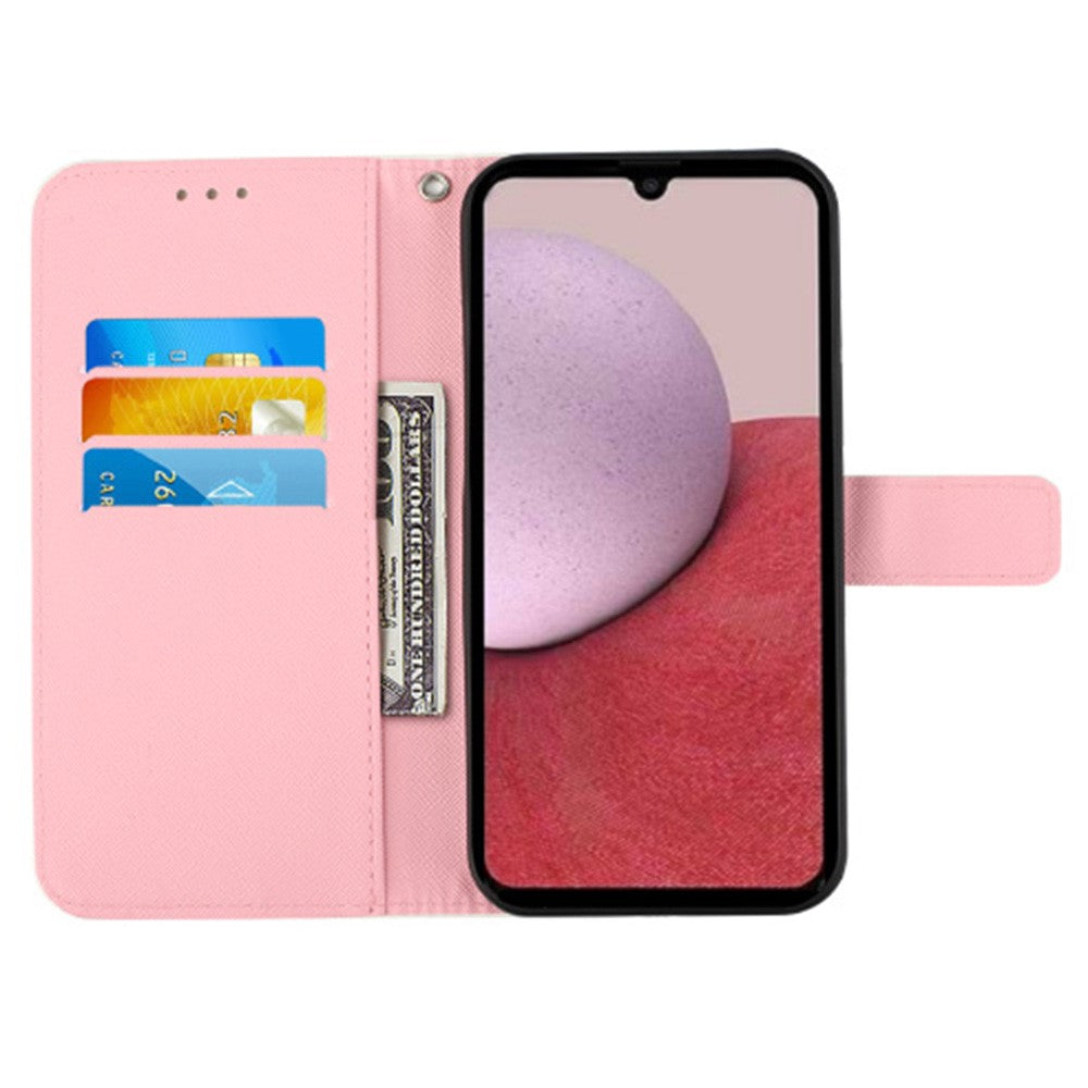 For Samsung Galaxy S24+ Leather Case 3D Pattern Printing Wallet Stand Mobile Cover with Strap