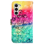 For Samsung Galaxy S24+ Leather Case 3D Pattern Printing Wallet Stand Mobile Cover with Strap