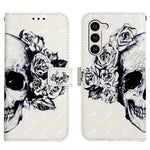 For Samsung Galaxy S24+ Leather Case 3D Pattern Printing Wallet Stand Mobile Cover with Strap