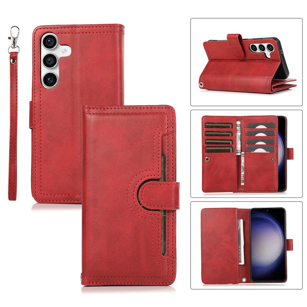 For Samsung Galaxy S24 Case Split Leather Folio Stand Multiple Card Slots Phone Cover