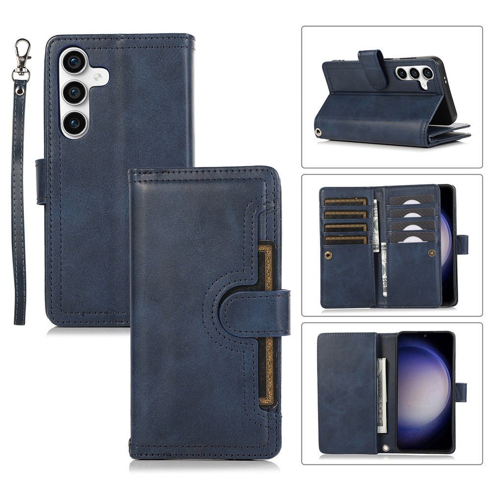 For Samsung Galaxy S24 Case Split Leather Folio Stand Multiple Card Slots Phone Cover
