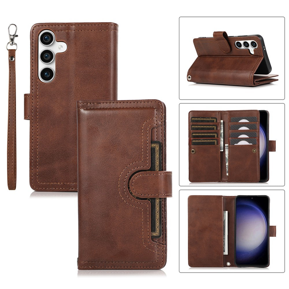 For Samsung Galaxy S24 Case Split Leather Folio Stand Multiple Card Slots Phone Cover