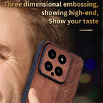 AZNS For Xiaomi 14 Case Imprinted PU Leather Coated TPU Phone Back Cover