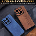 AZNS For Xiaomi 14 Case Imprinted PU Leather Coated TPU Phone Back Cover