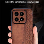 AZNS For Xiaomi 14 Case Imprinted PU Leather Coated TPU Phone Back Cover