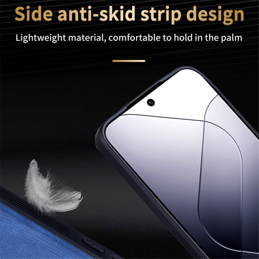AZNS For Xiaomi 14 Case Imprinted PU Leather Coated TPU Phone Back Cover