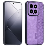 AZNS For Xiaomi 14 Case Imprinted PU Leather Coated TPU Phone Back Cover