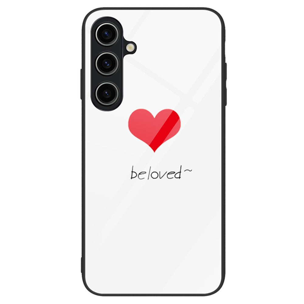 For Samsung Galaxy A25 5G (Global) (161.0 x 76.5 x 8.3mm) Case Pattern Printing Tempered Glass Back Phone Cover