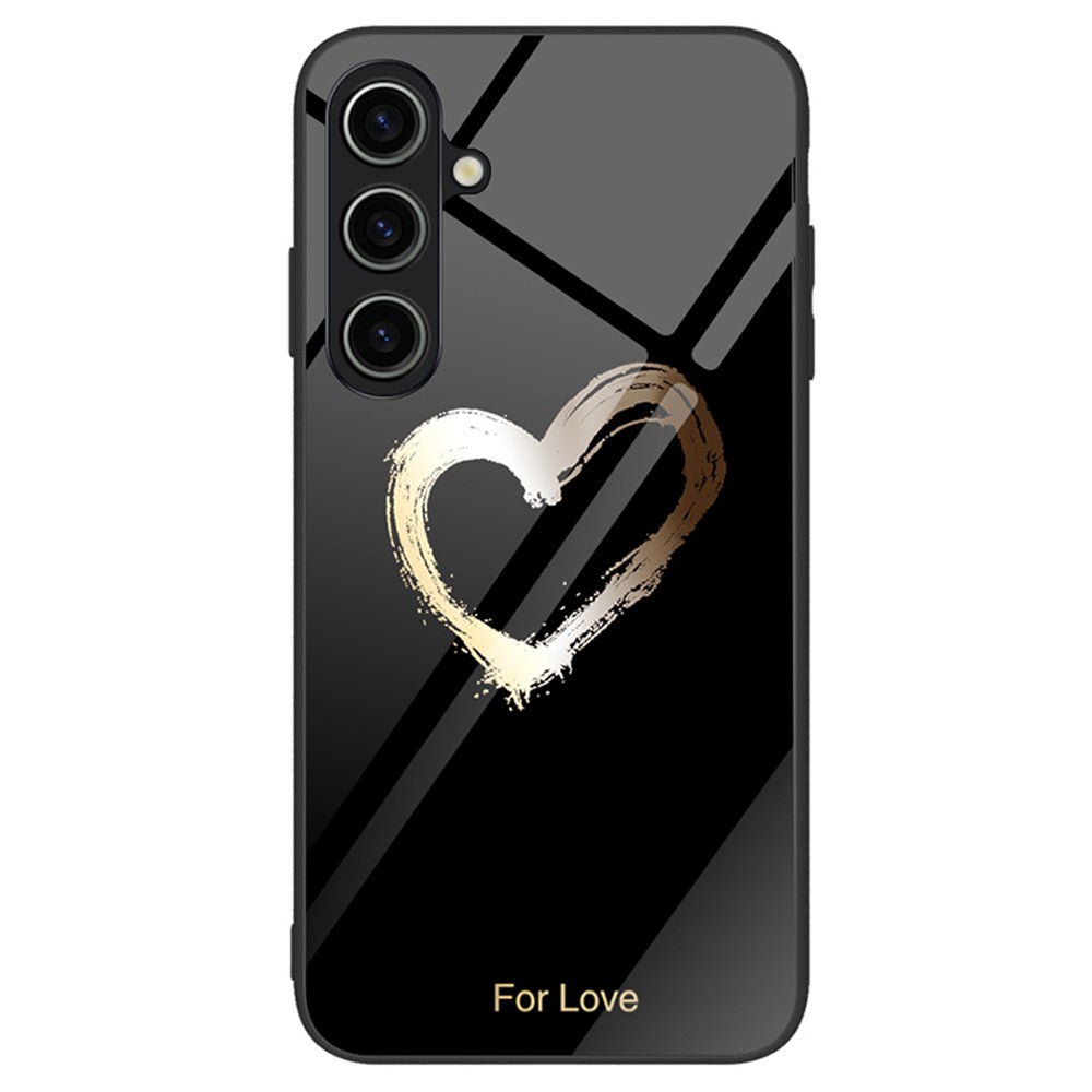 For Samsung Galaxy A25 5G (Global) (161.0 x 76.5 x 8.3mm) Case Pattern Printing Tempered Glass Back Phone Cover