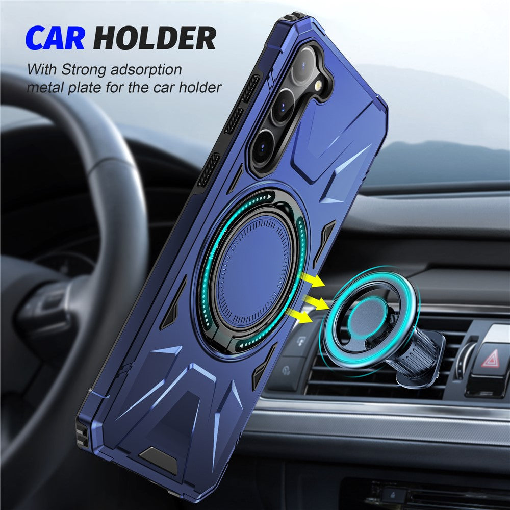 For Samsung Galaxy S23+ Case Magnetic TPU+PC Phone Back Cover with Kickstand