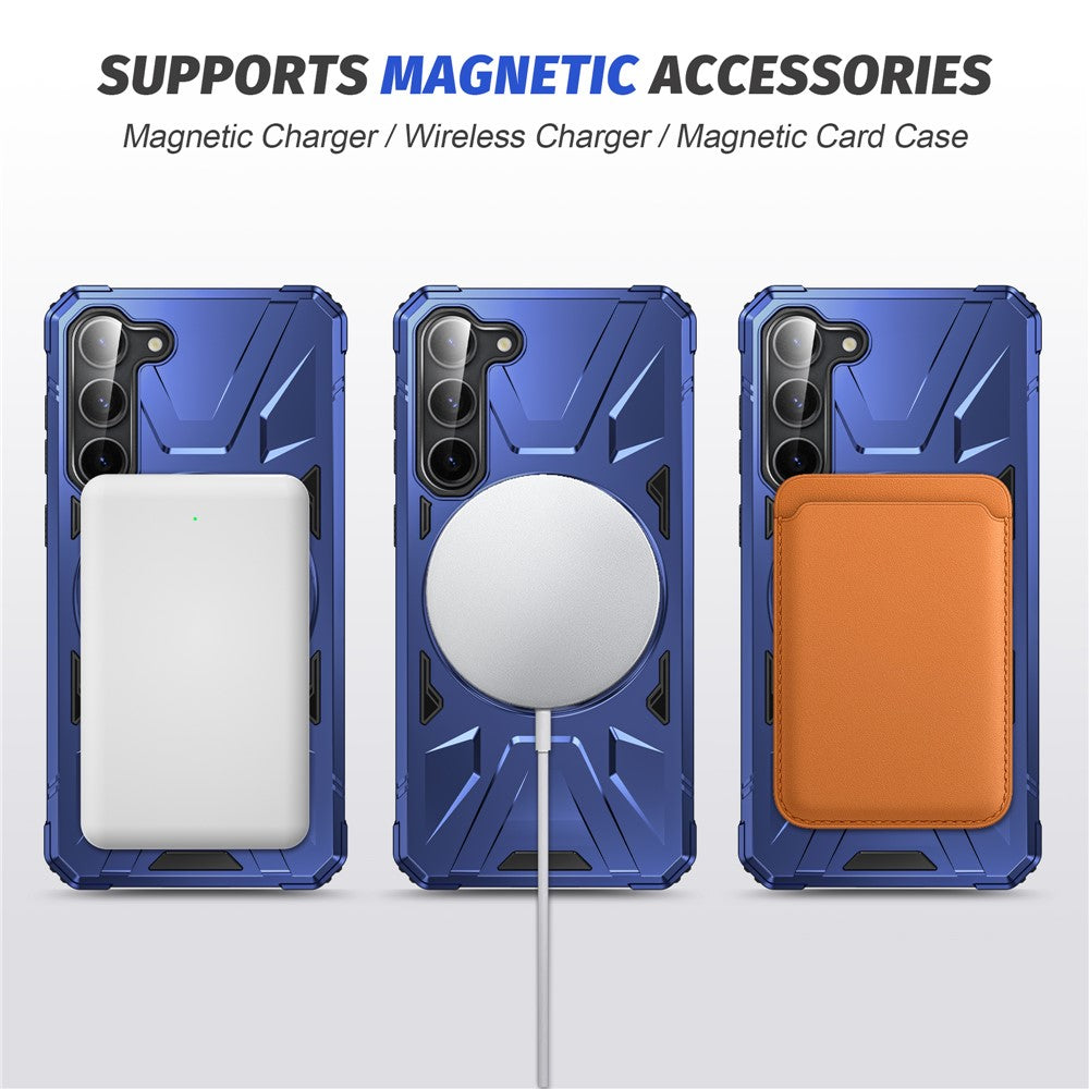 For Samsung Galaxy S23+ Case Magnetic TPU+PC Phone Back Cover with Kickstand