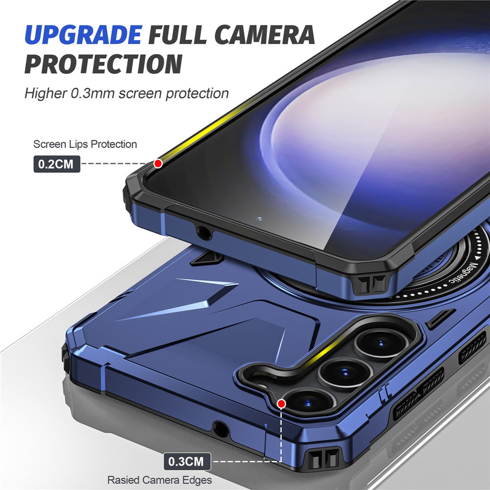 For Samsung Galaxy S23+ Case Magnetic TPU+PC Phone Back Cover with Kickstand