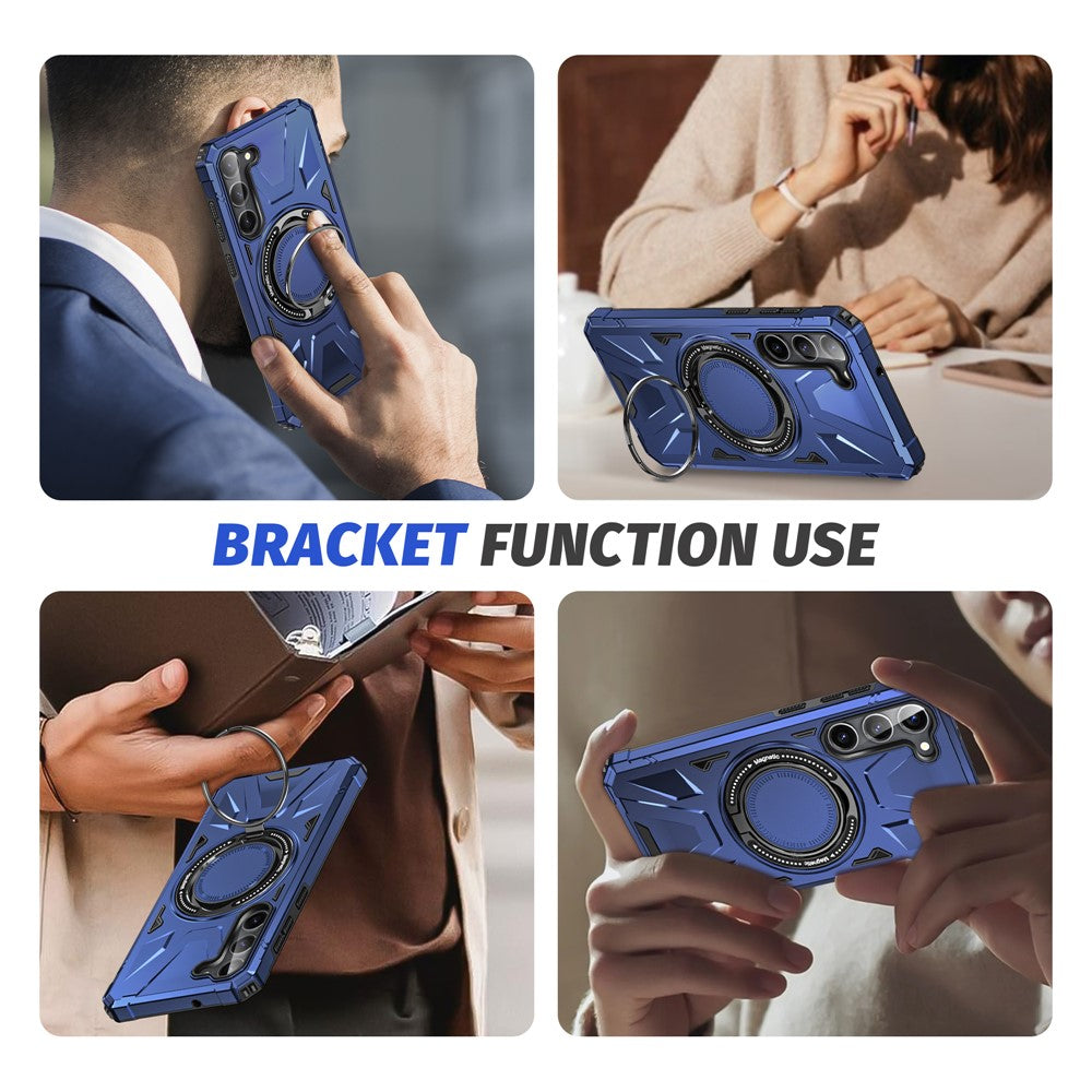 For Samsung Galaxy S23+ Case Magnetic TPU+PC Phone Back Cover with Kickstand