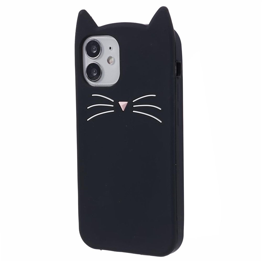Til iPhone 12 mini 5,4 tommer mobiltelefonetuier 3D Moustache Cat silikone bagcover