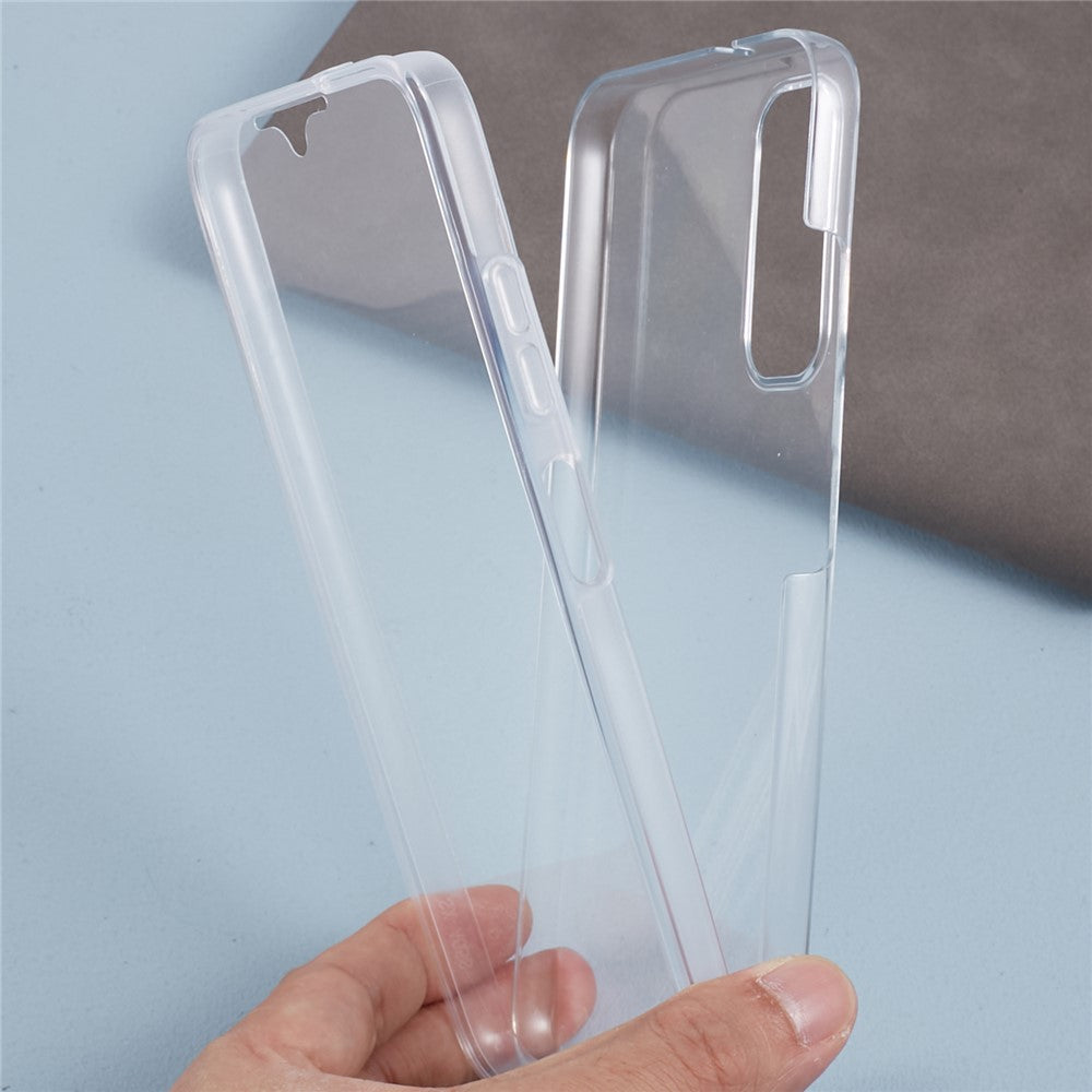 Til Samsung Galaxy A05s 4G Gennemsigtigt Telefoncover TPU + Akryl Beskyttelsescover med PET Skærmbeskytter