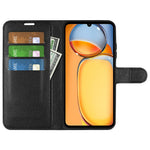For Xiaomi Redmi 13C 4G / Poco C65 4G Case Litchi Texture Leather Phone Cover with Magnetic Closure