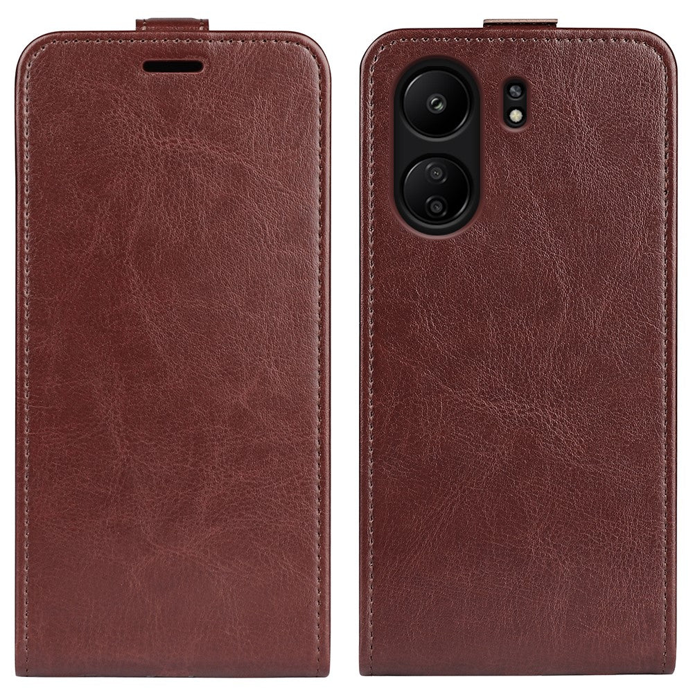 Vertical Flip Case for Xiaomi Redmi 13C 4G / Poco C65 4G Shell Crazy Horse Texture Leather Phone Cover