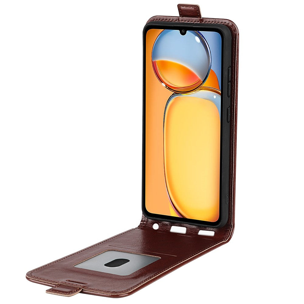 Vertical Flip Case for Xiaomi Redmi 13C 4G / Poco C65 4G Shell Crazy Horse Texture Leather Phone Cover