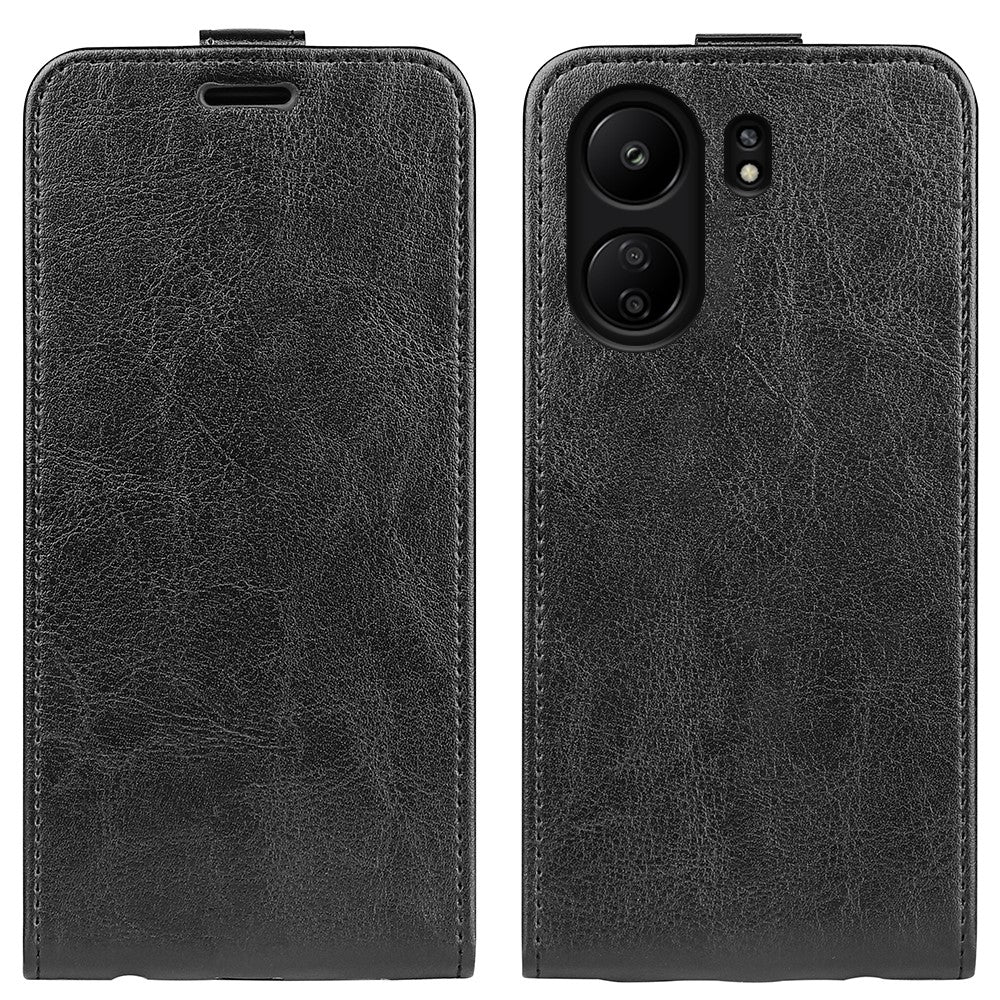 Vertical Flip Case for Xiaomi Redmi 13C 4G / Poco C65 4G Shell Crazy Horse Texture Leather Phone Cover