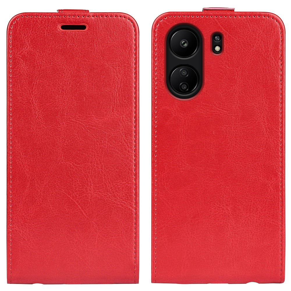 Vertical Flip Case for Xiaomi Redmi 13C 4G / Poco C65 4G Shell Crazy Horse Texture Leather Phone Cover