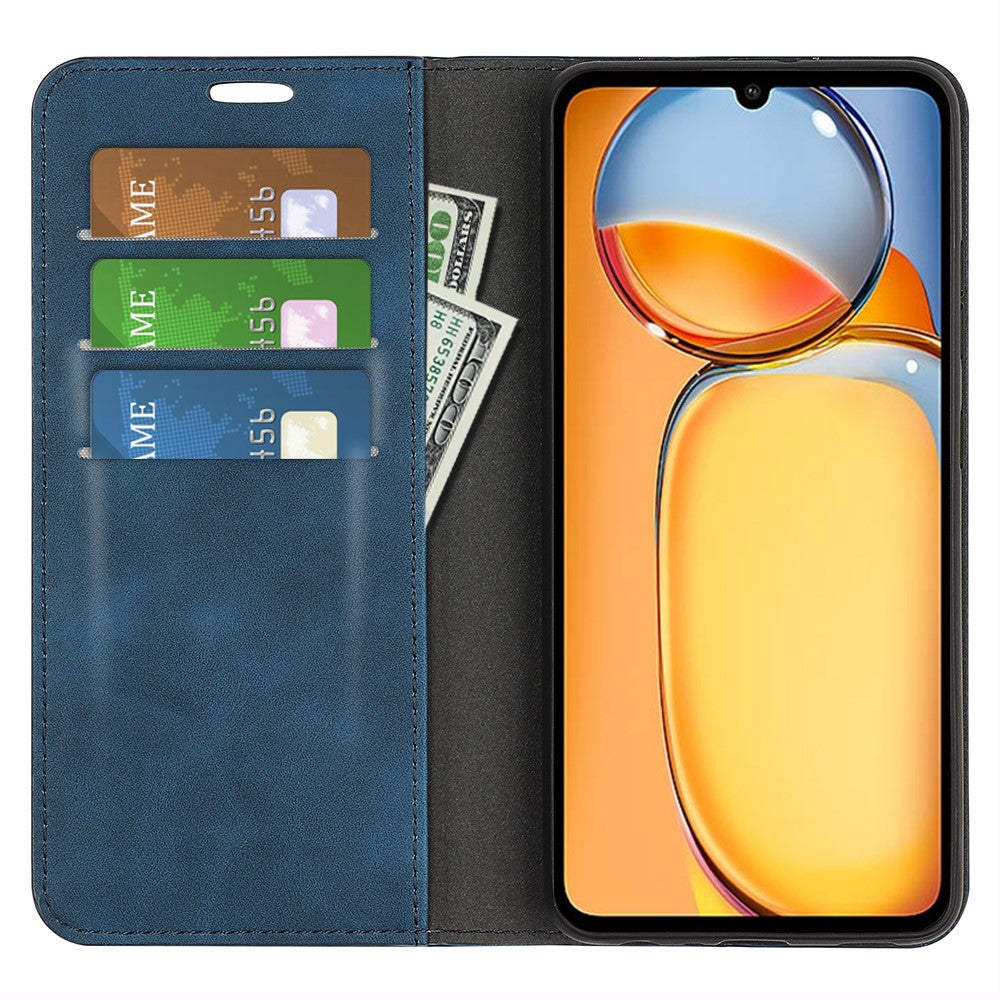 For Xiaomi Redmi 13C 4G / Poco C65 4G Case Leather Magnetic Skin-touch Smart Phone Cover