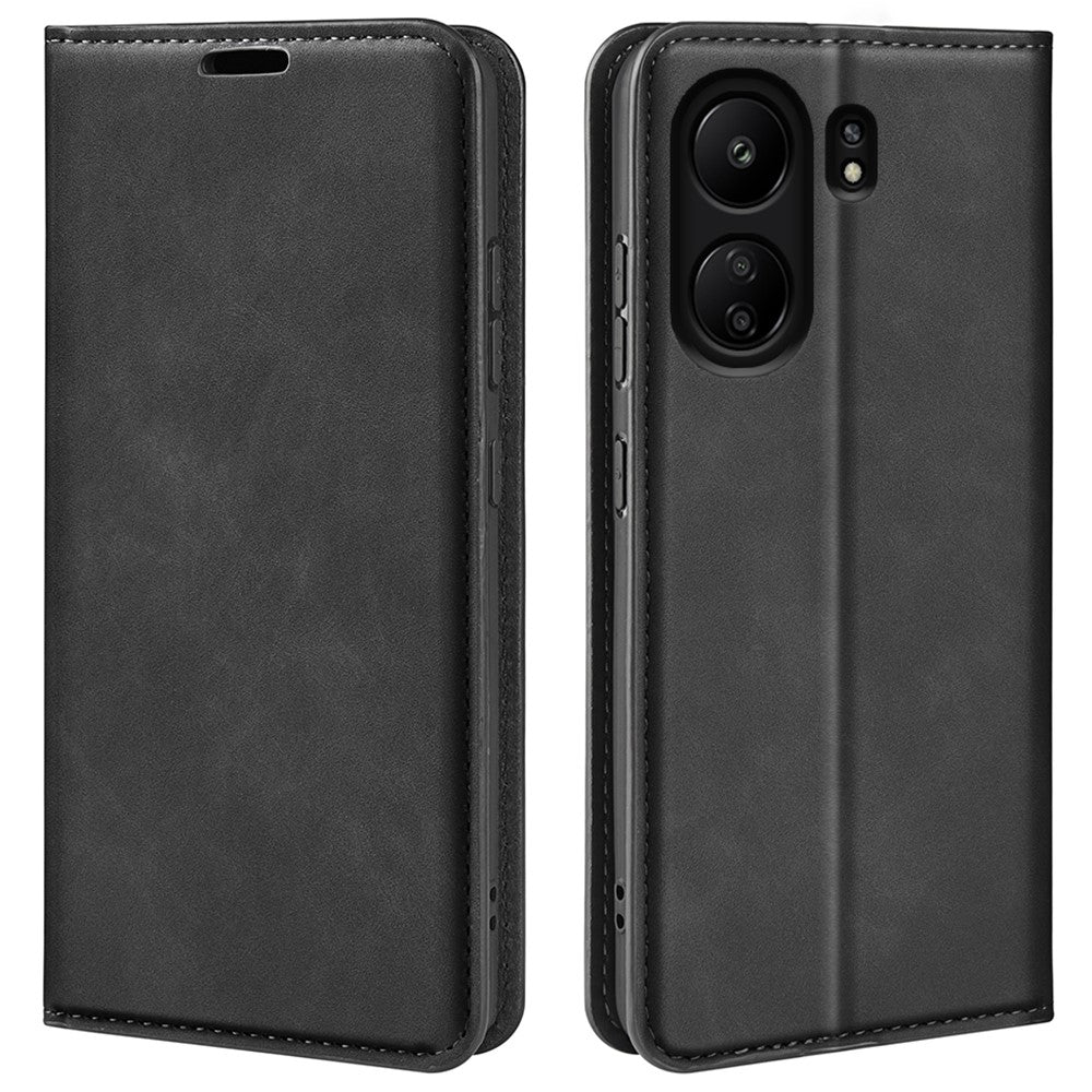 For Xiaomi Redmi 13C 4G / Poco C65 4G Case Leather Magnetic Skin-touch Smart Phone Cover