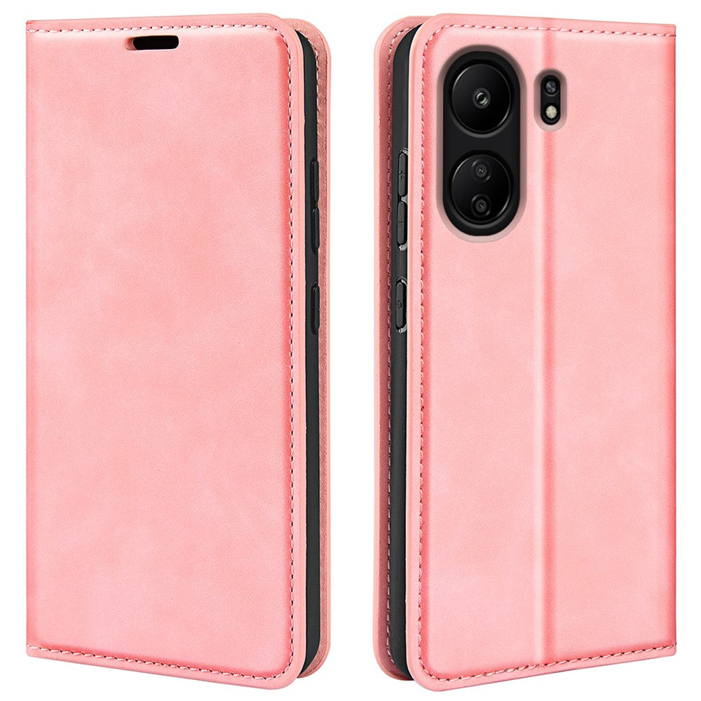 For Xiaomi Redmi 13C 4G / Poco C65 4G Case Leather Magnetic Skin-touch Smart Phone Cover