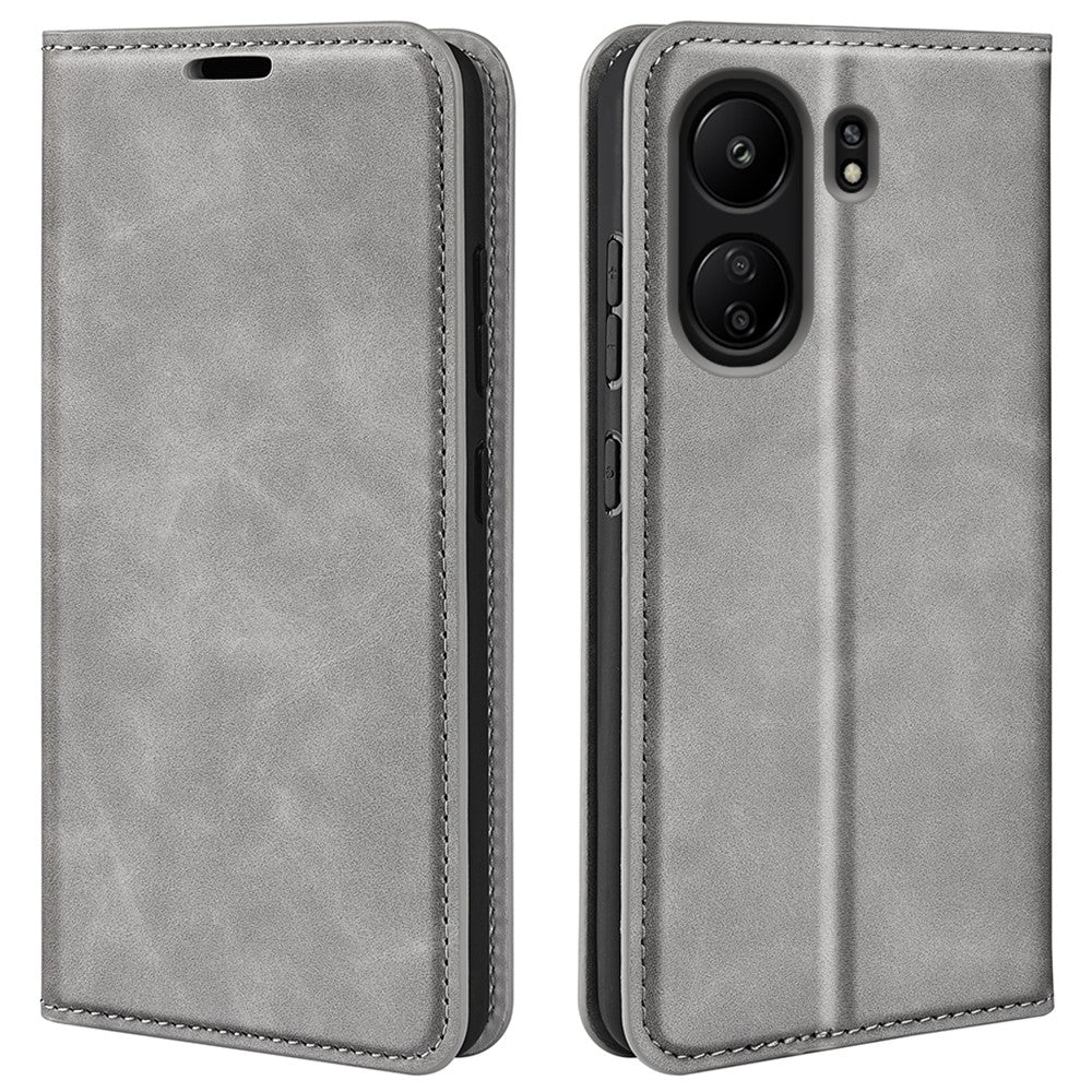 For Xiaomi Redmi 13C 4G / Poco C65 4G Case Leather Magnetic Skin-touch Smart Phone Cover