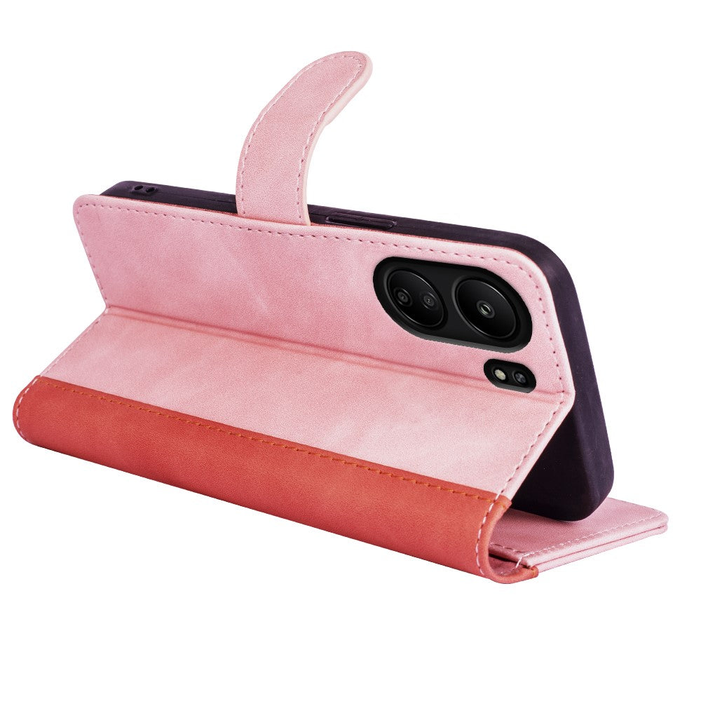 For Xiaomi Redmi 13C 4G / Poco C65 4G Case Color Splicing Wallet Leather Cover