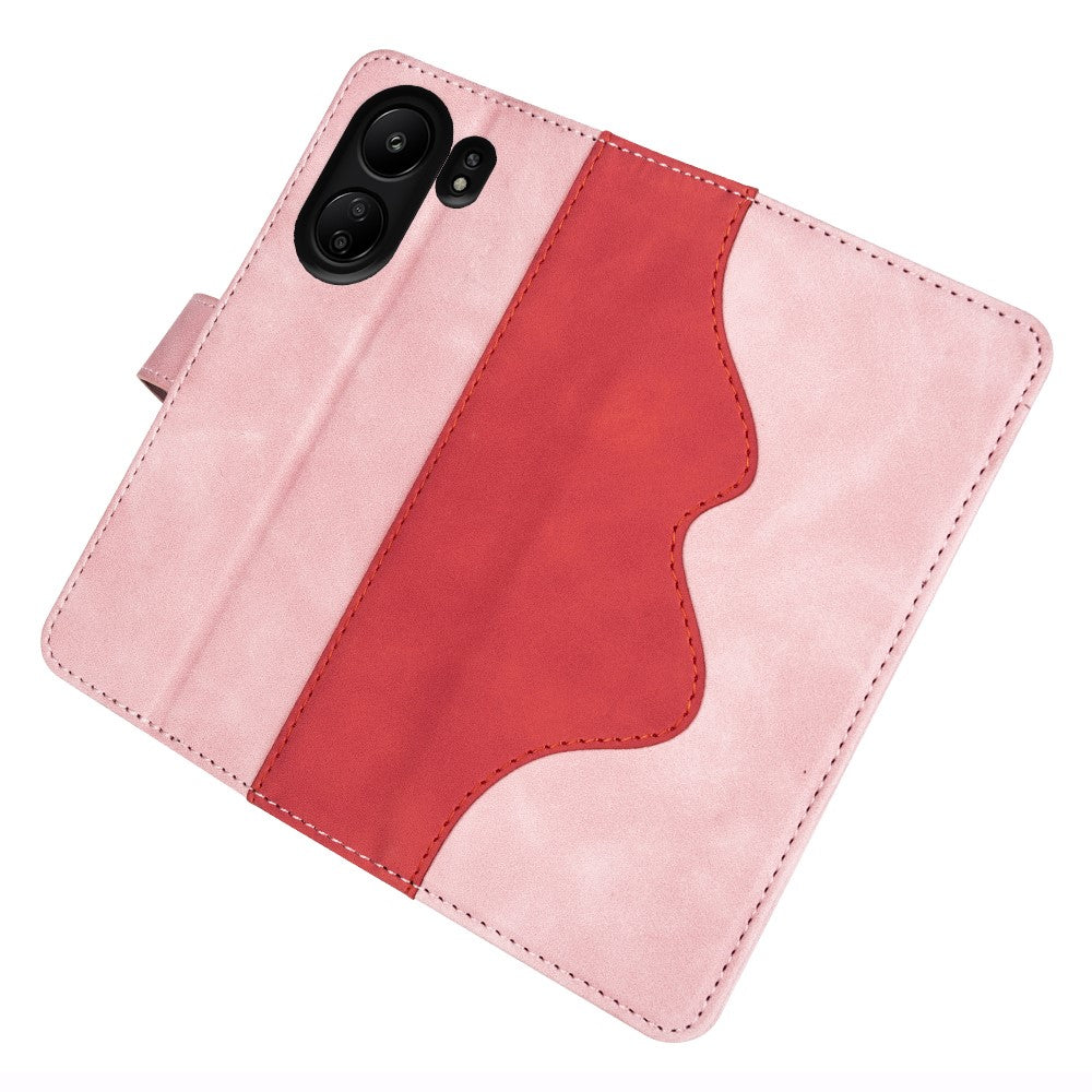 For Xiaomi Redmi 13C 4G / Poco C65 4G Case Color Splicing Wallet Leather Cover