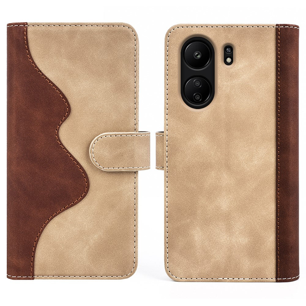 For Xiaomi Redmi 13C 4G / Poco C65 4G Case Color Splicing Wallet Leather Cover