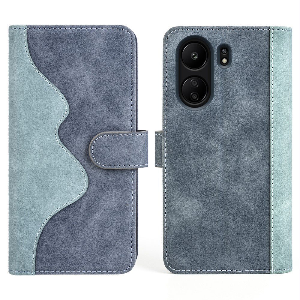 For Xiaomi Redmi 13C 4G / Poco C65 4G Case Color Splicing Wallet Leather Cover